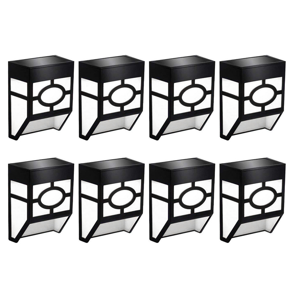 Solar Wall Light 8Pcs Solar Wall Lamp Garden Fence Light Outdoor Decor Solar Powered Night Light -White