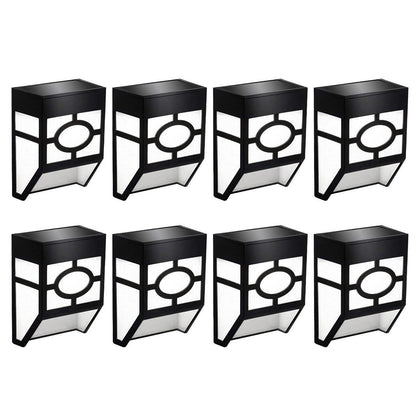 Solar Wall Light 8Pcs Solar Wall Lamp Garden Fence Light Outdoor Decor Solar Powered Night Light -White