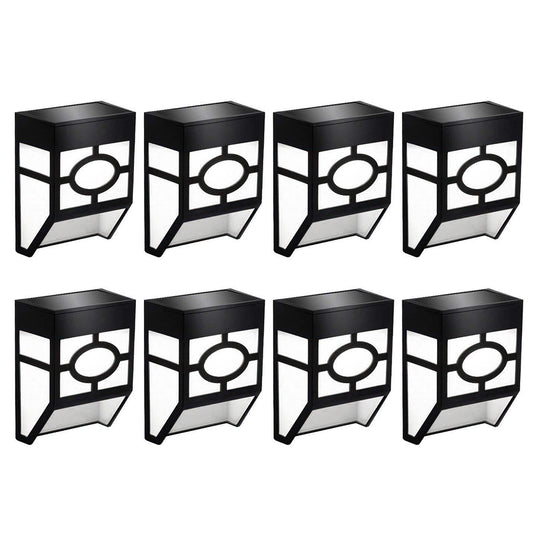 Solar Wall Light 8Pcs Solar Wall Lamp Garden Fence Light Outdoor Decor Solar Powered Night Light -White