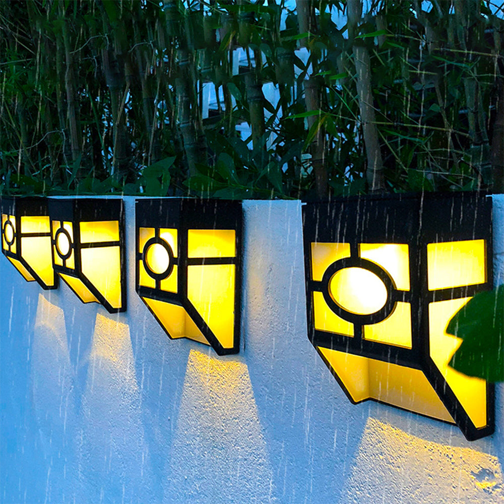 Solar Wall Light 8Pcs Solar Wall Lamp Garden Fence Light Outdoor Decor Solar Powered Night Light -White