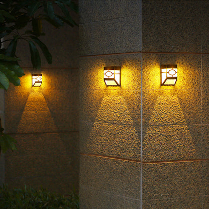 Solar Wall Light 4Pcs Solar Wall Lamp Garden Fence Light Outdoor Decor Solar Powered Night Light -Warm
