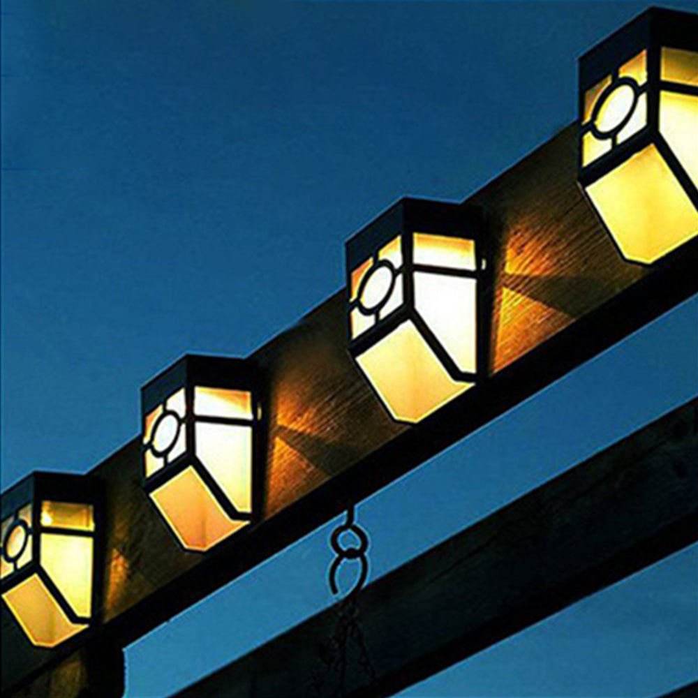 Solar Wall Light 4Pcs Solar Wall Lamp Garden Fence Light Outdoor Decor Solar Powered Night Light -Warm