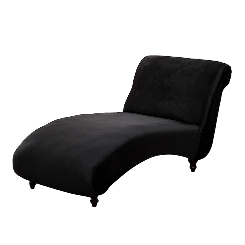 Chaise Lounge Cover Stretch Slipcover Armless Lounge Cover Sofa Cover Black