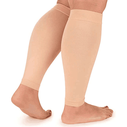 Plus Size Calf Sleeve Sport Cycling Running Gym Compression Support Calf Sleeve-2XL-Nude
