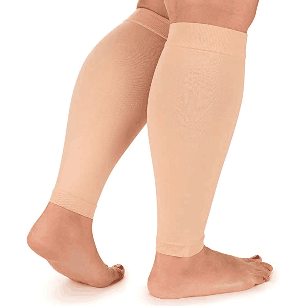 Plus Size Calf Sleeve Sport Cycling Running Gym Compression Support Calf Sleeve-3XL-Nude