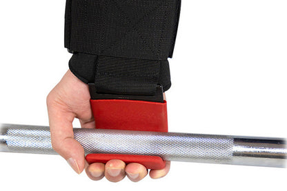 Weight Lifting Hooks Hand Grip Support Wrist Straps for Men and Women-Red
