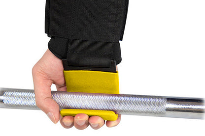 Weight Lifting Hooks Hand Grip Support Wrist Straps for Men and Women-Yellow
