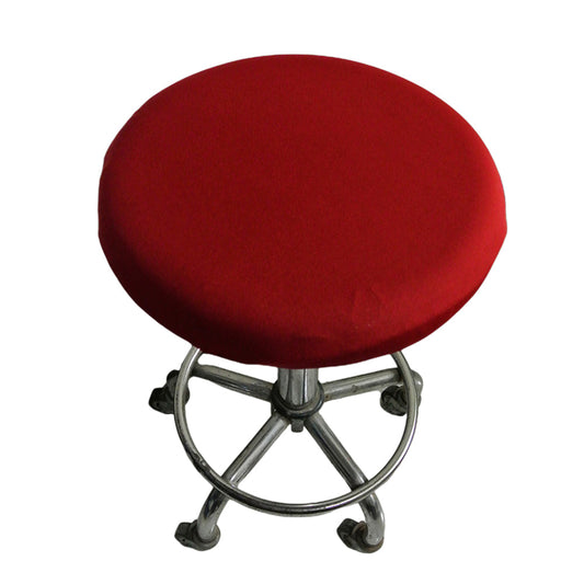 2Pcs Stretch Round Bar Stool Cushion Covers Seat Covers Seat Slipcovers Red
