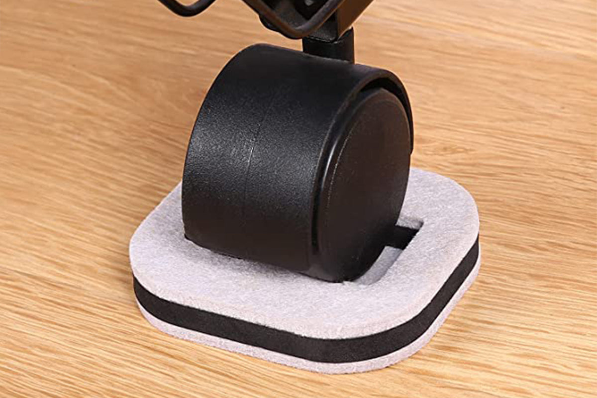 8Pcs Roller Fixing Pad Office Chair Foot Pads Non-Slip Furniture Wheel Stopper-Square