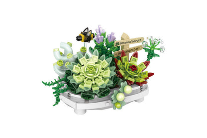 Mini Flower Succulent Bonsai Building Block Set-Green