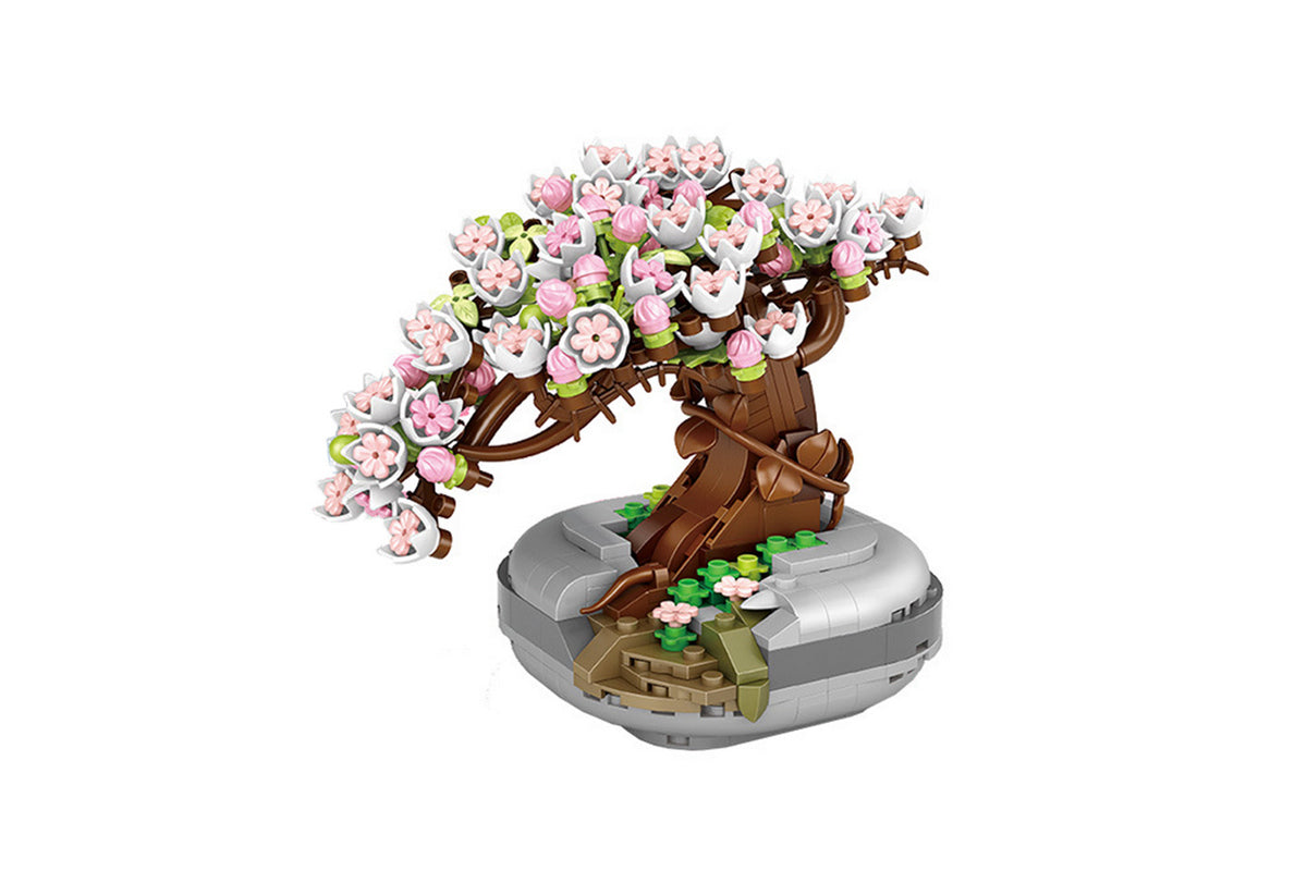 Mini Flower Succulent Bonsai Building Block Set-Pink