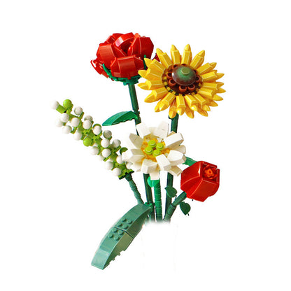 Flower Bouquet Building Blocks Set Artificial Mini Bricks Toys Creative Gifts Home Decor -Style 3