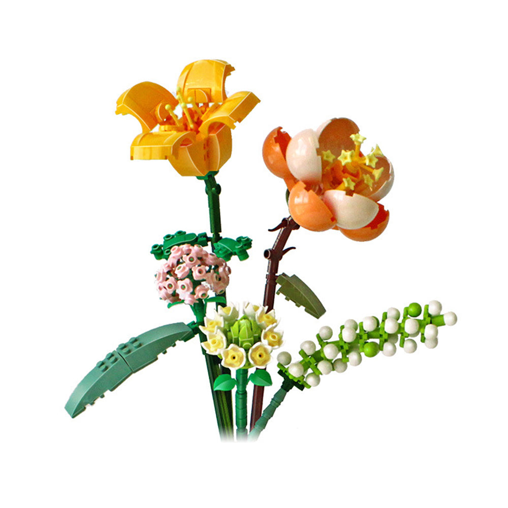 Flower Bouquet Building Blocks Set Artificial Mini Bricks Toys Creative Gifts Home Decor -Style 2