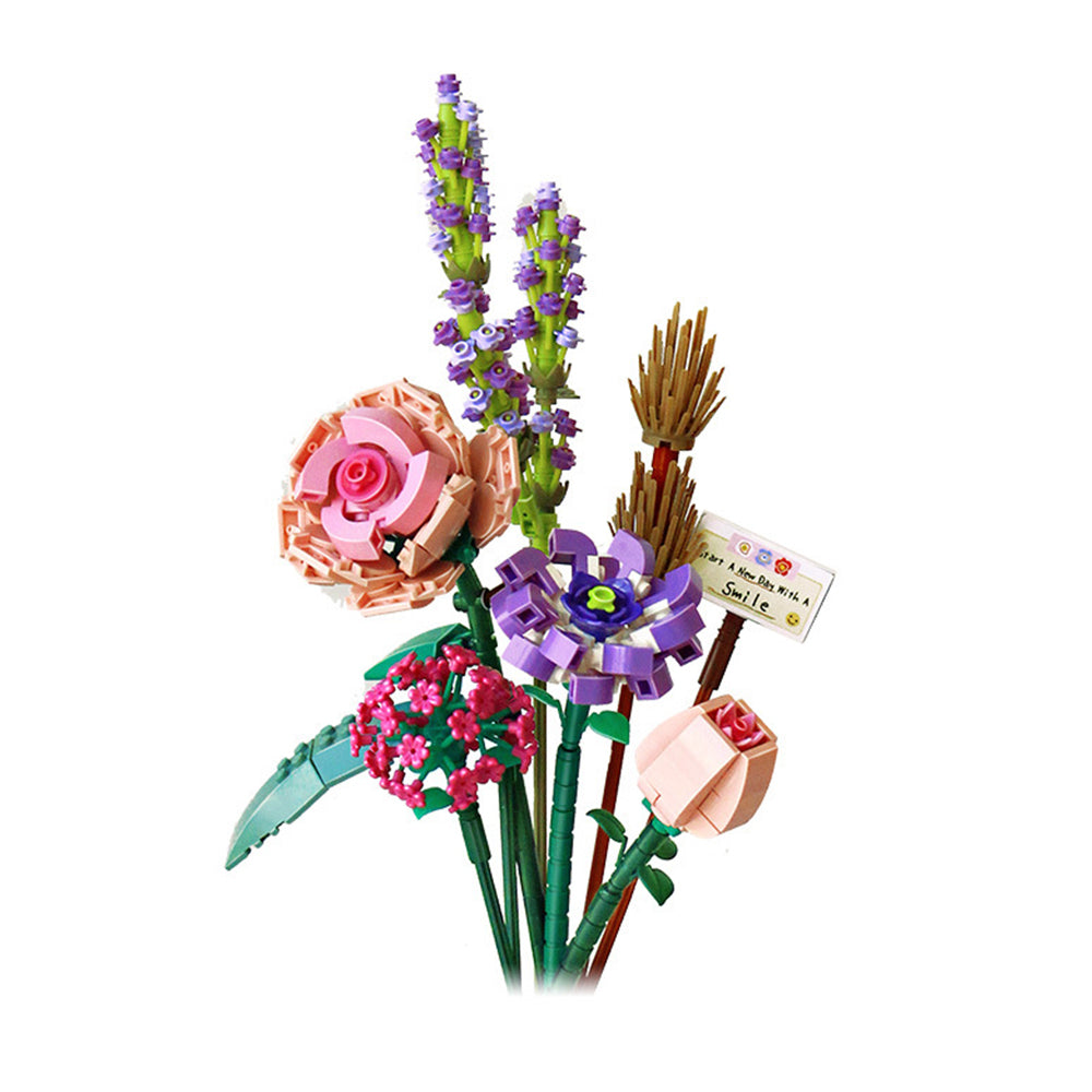 Flower Bouquet Building Blocks Set Artificial Mini Bricks Toys Creative Gifts Home Decor -Style 1
