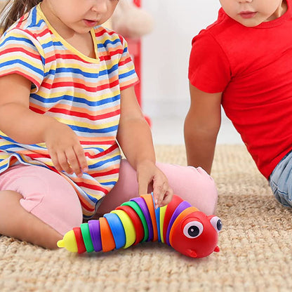 2Pcs 3D Printed Articulated Fidget Slug Sensory Caterpillar Snail Toys for Children Student Office Worker