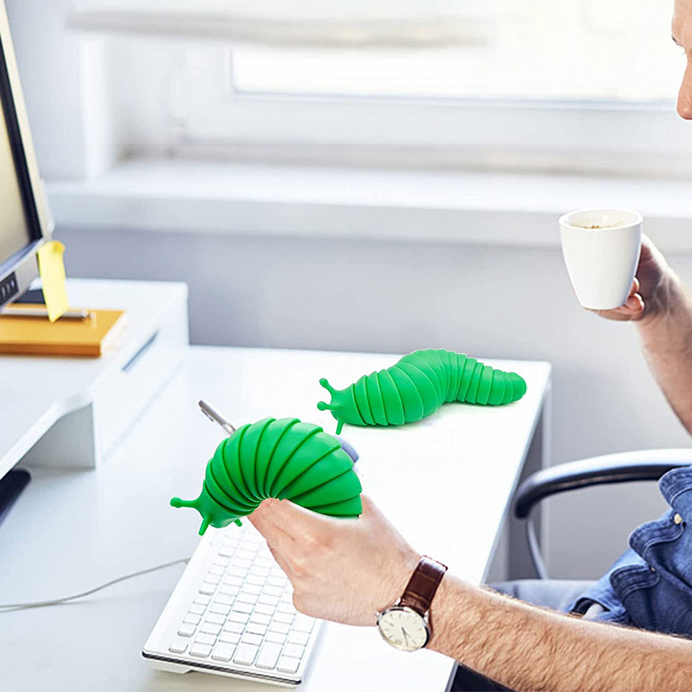 2Pcs 3D Printed Articulated Sensory Caterpillar Toys for Children Student Office Worker Home Decor