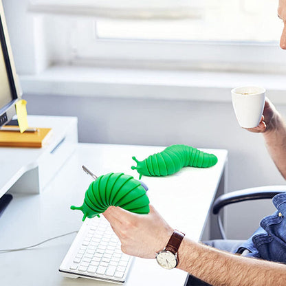2Pcs 3D Printed Articulated Sensory Caterpillar Toys for Children Student Office Worker Home Decor