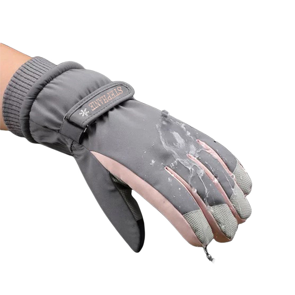 2 Pairs Women Snow Gloves Ski Gloves Thermal Touch Screen Gloves Black Grey