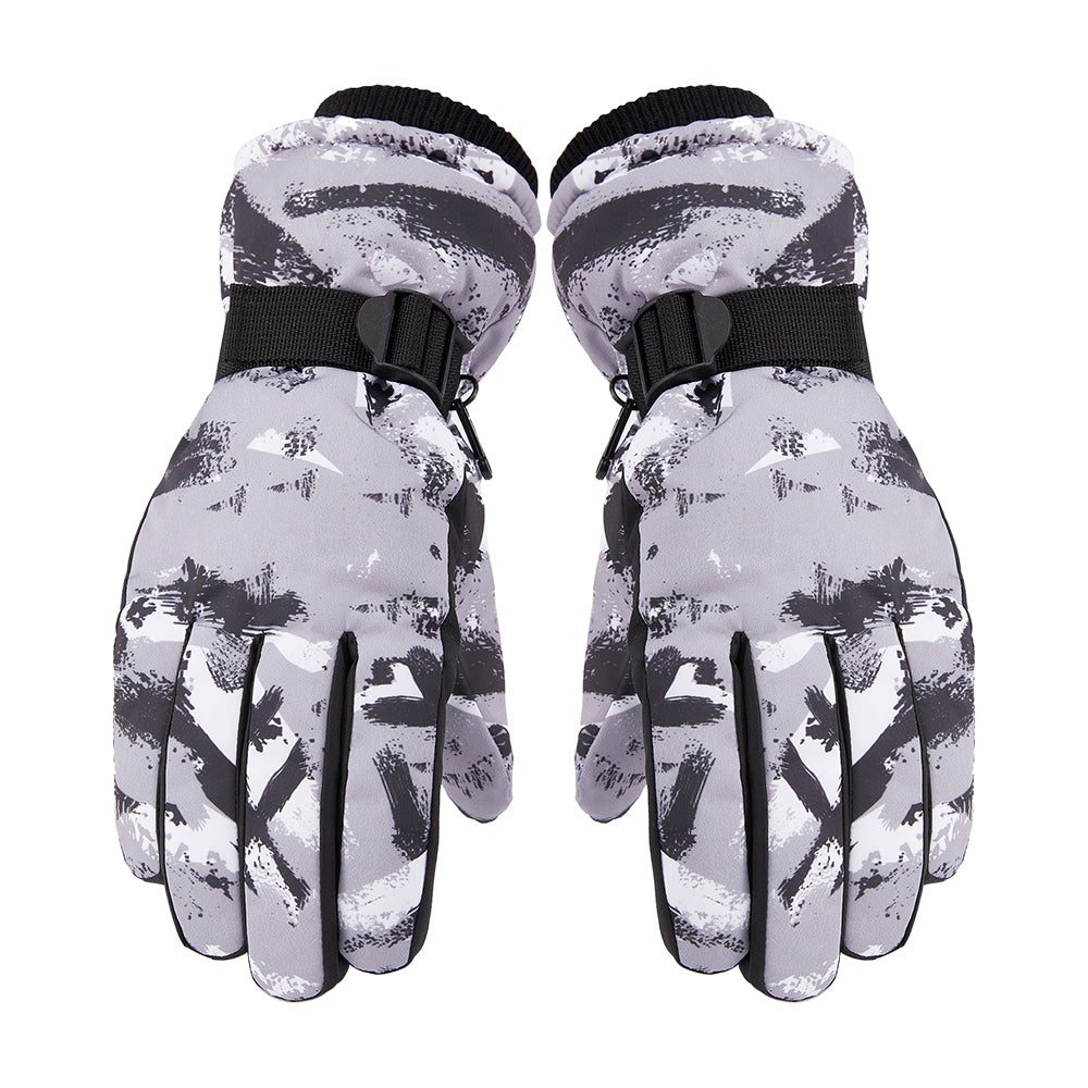 2 Pairs Snow Gloves Ski Gloves Thermal Touch Screen Gloves for Grey Green