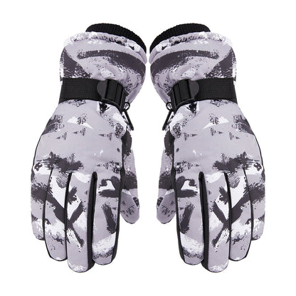2 Pairs Snow Gloves Ski Gloves Thermal Touch Screen Gloves for Grey Green