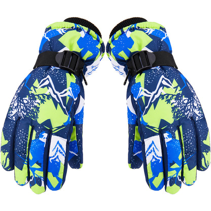 2 Pairs Snow Gloves Ski Gloves Thermal Touch Screen Gloves for Blue Pink