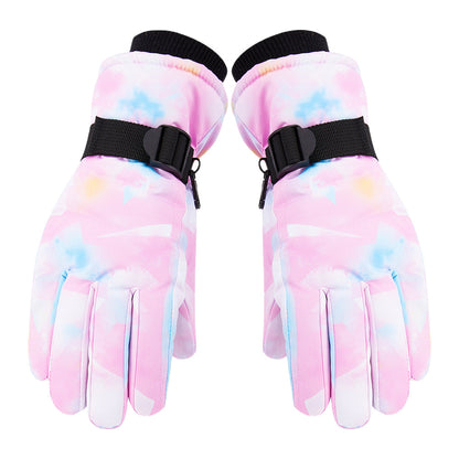 2 Pairs Snow Gloves Ski Gloves Thermal Touch Screen Gloves for Blue Pink