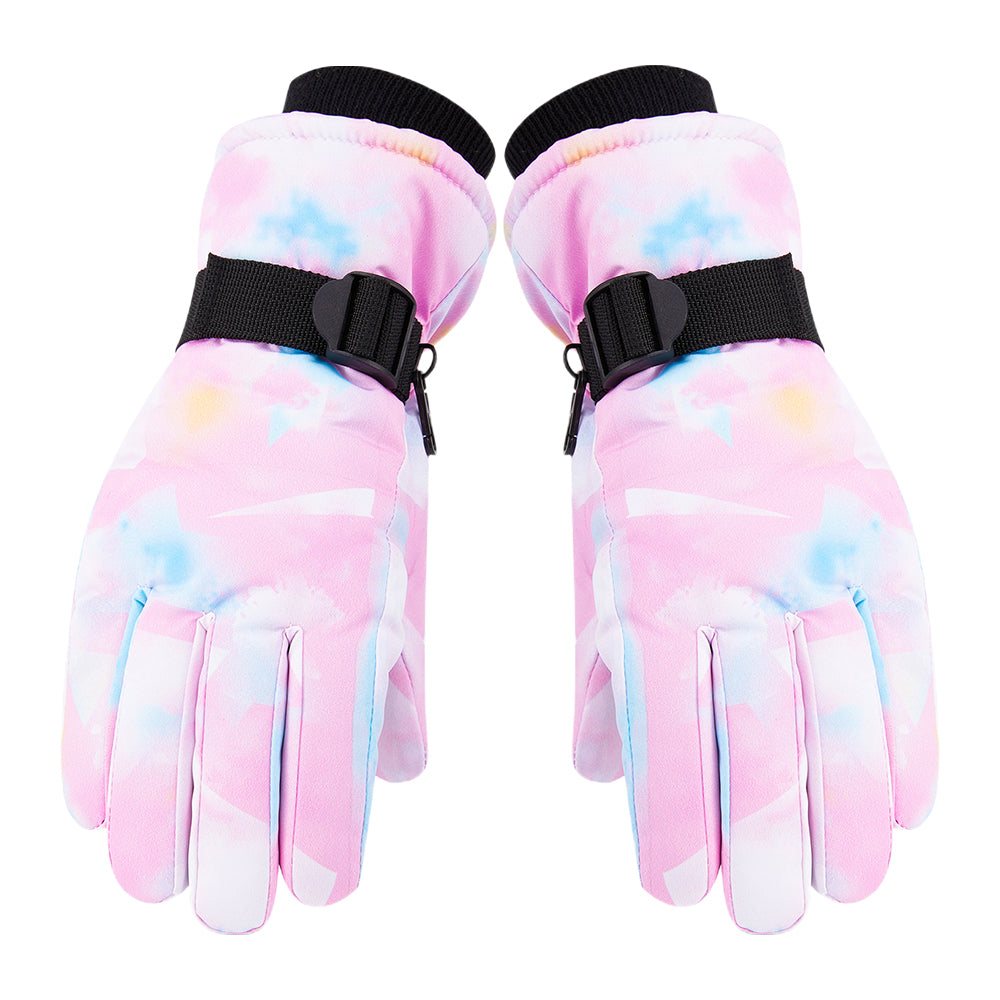2 Pairs Snow Gloves Ski Gloves Thermal Touch Screen Gloves for Blue Pink