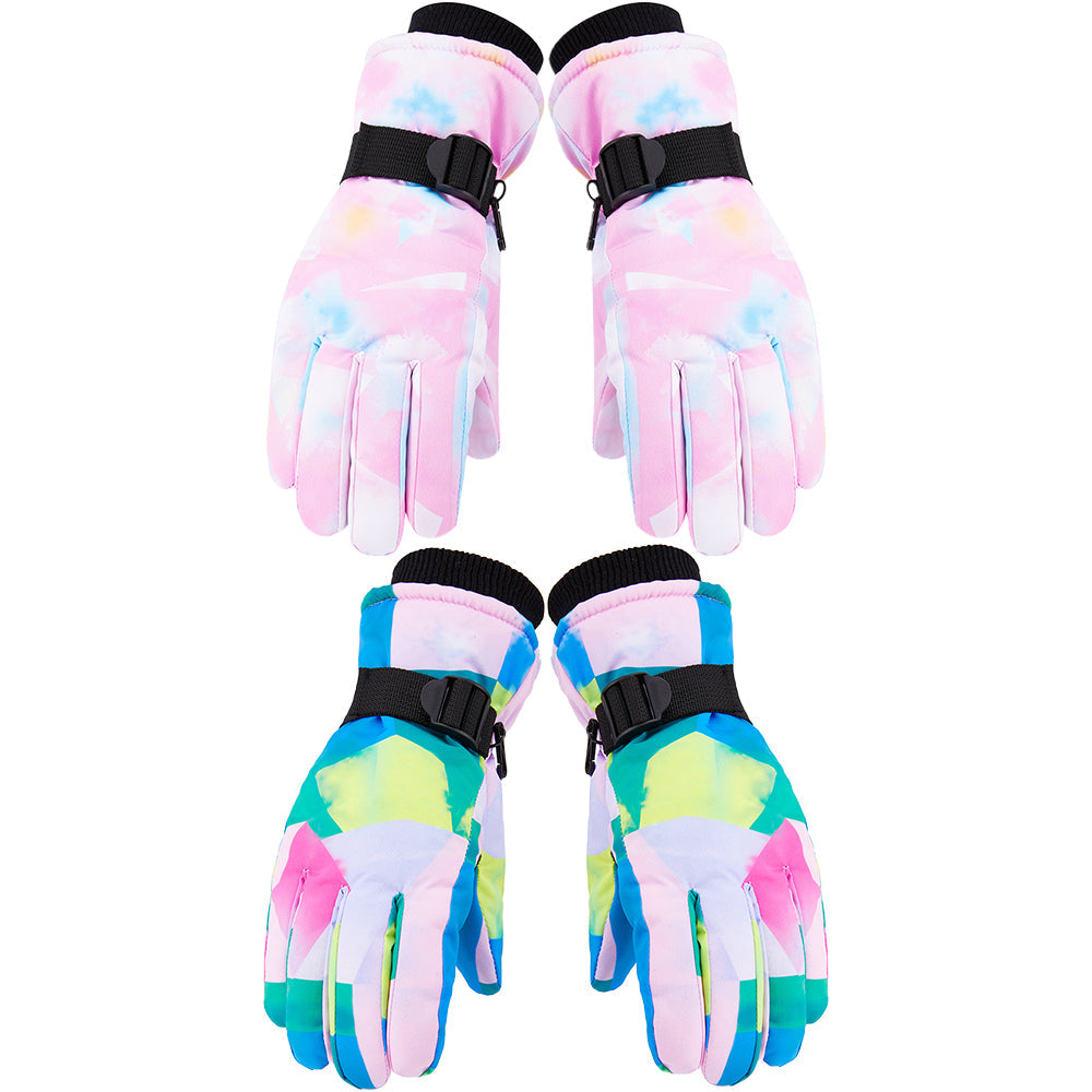 2 Pairs Snow Gloves Ski Gloves Thermal Touch Screen Gloves for Women