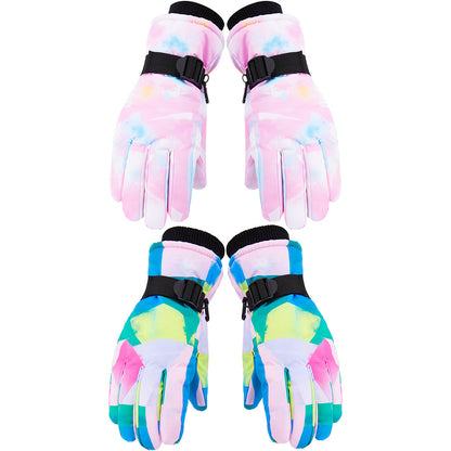 2 Pairs Snow Gloves Ski Gloves Thermal Touch Screen Gloves for Women