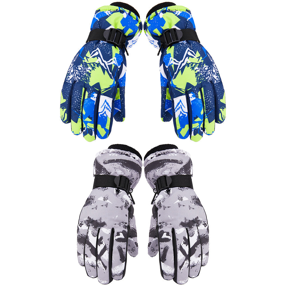 2 Pairs Snow Gloves Ski Gloves Thermal Touch Screen Gloves for Men