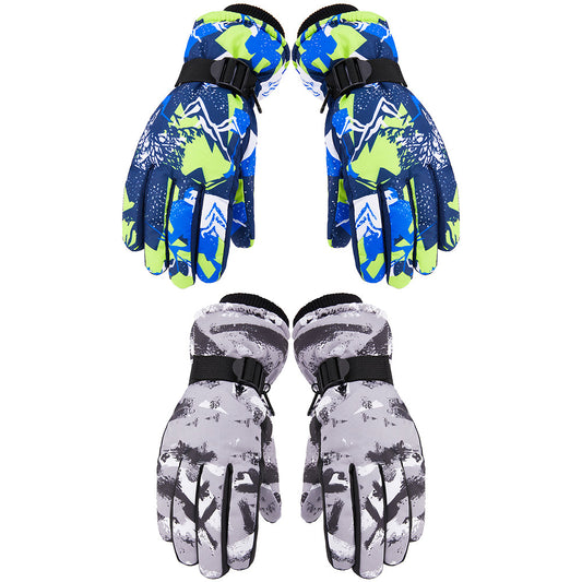 2 Pairs Snow Gloves Ski Gloves Thermal Touch Screen Gloves for Men