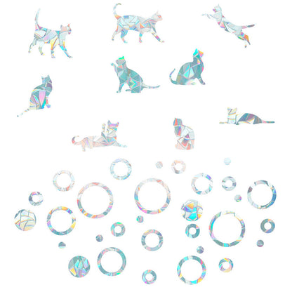 2 Set Suncatcher Window Sticker Window Clings Static Rainbow Sun Catcher Window Decal Ring and Cat