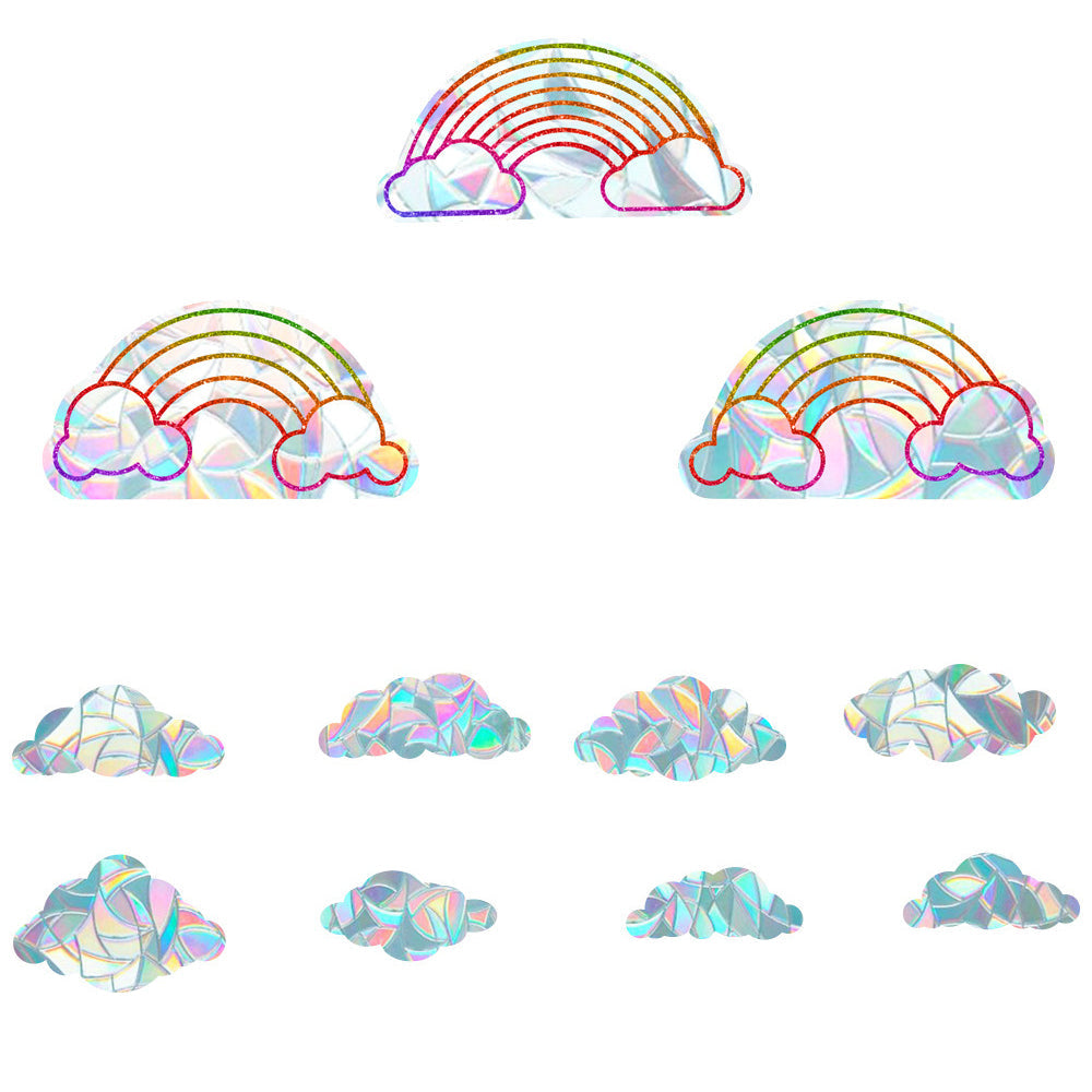 2 Set Suncatcher Window Sticker Window Clings Static Rainbow Sun Catcher Window Decal Rainbow and Cloud