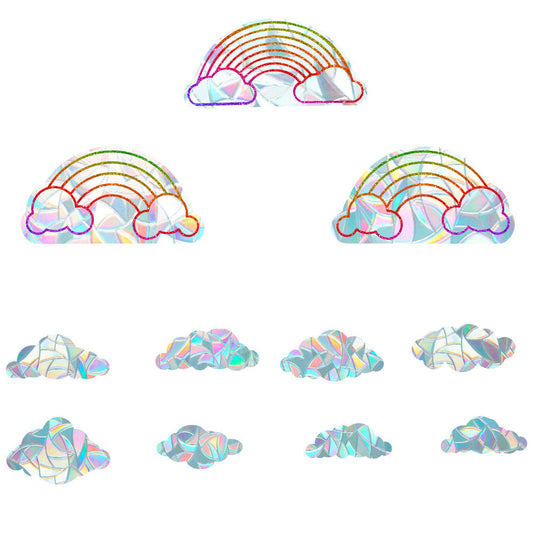 2 Set Suncatcher Window Sticker Window Clings Static Rainbow Sun Catcher Window Decal Rainbow and Cloud