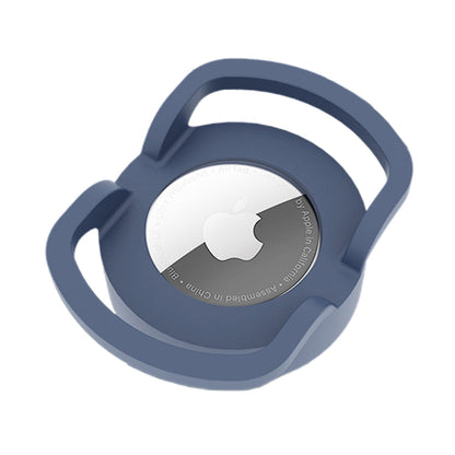 FancyGrab 2Pcs Silicone Tracker Protective Case for Pet Collar Compatible with Apple Airtag Black and Dark Blue