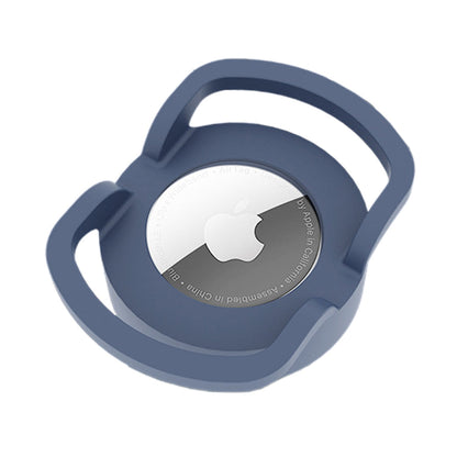 2Pcs Silicone Tracker Protective Case for Pet Collar Compatible with Apple Airtag Black and Dark Blue