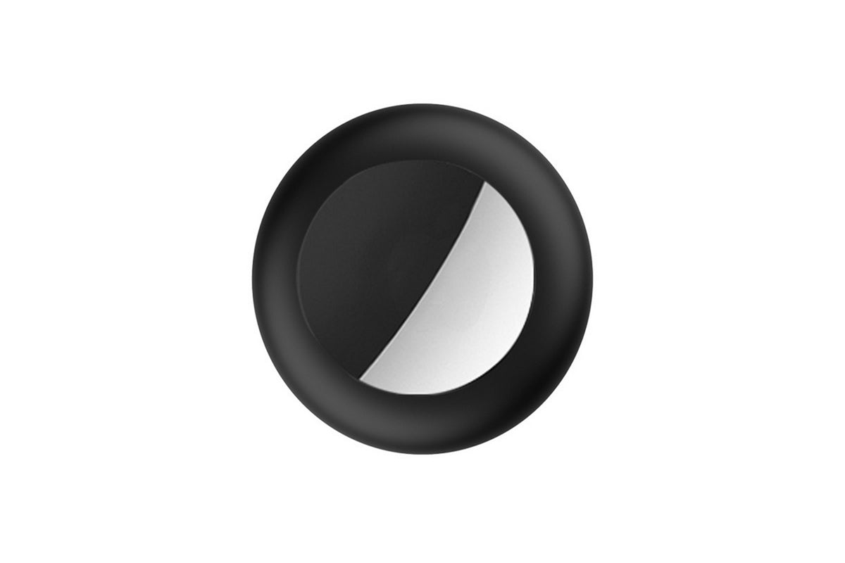 Airtag Dog Collar Holder Anti-Lost Silicone Protective Case Cover Compatible GPS Tracker-Black