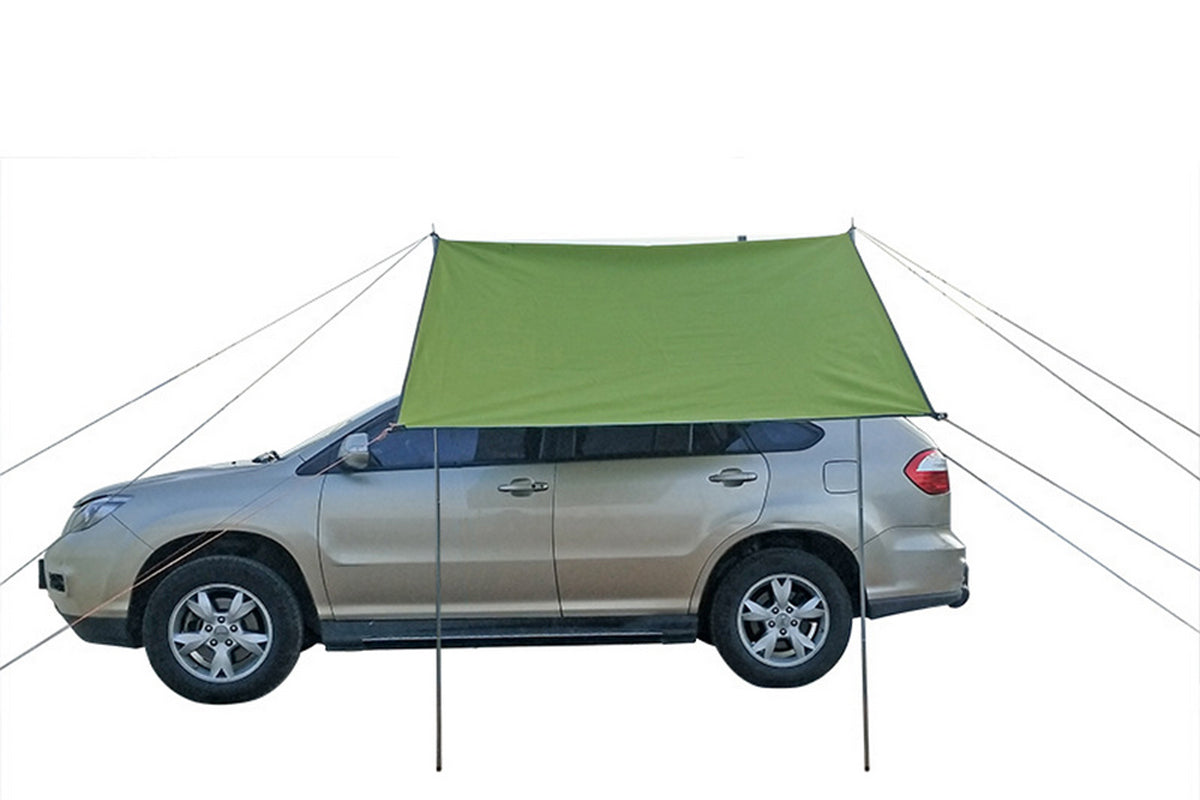 Portable Outdoor Camping Car Travel Tent Car Tailgate Shade Awning Canopy-Green