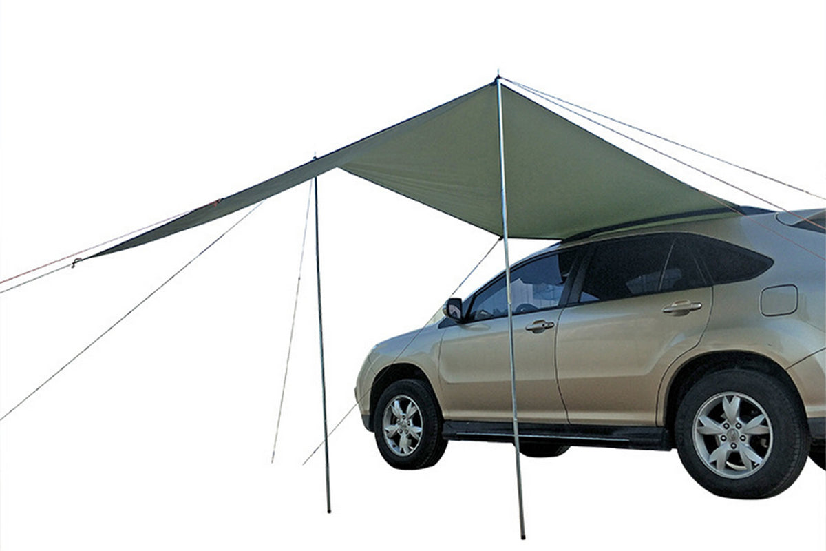 Portable Outdoor Camping Car Travel Tent Car Tailgate Shade Awning Canopy-Green