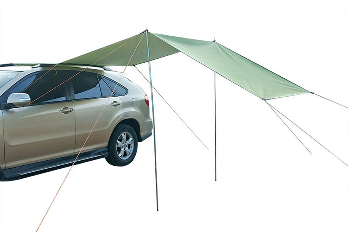 Portable Outdoor Camping Car Travel Tent Car Tailgate Shade Awning Canopy-Green
