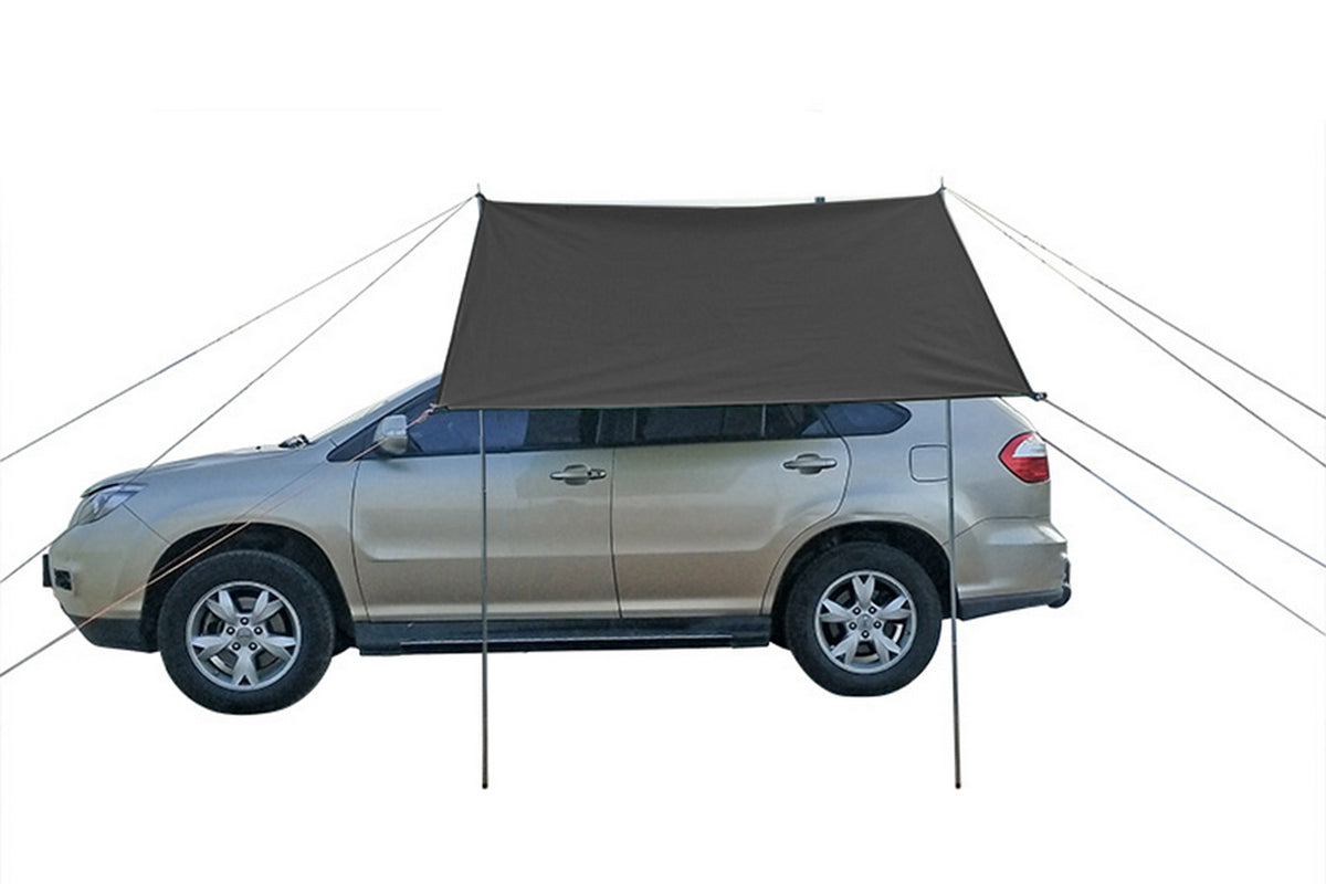 Portable Outdoor Camping Car Travel Tent Car Tailgate Shade Awning Canopy-Black