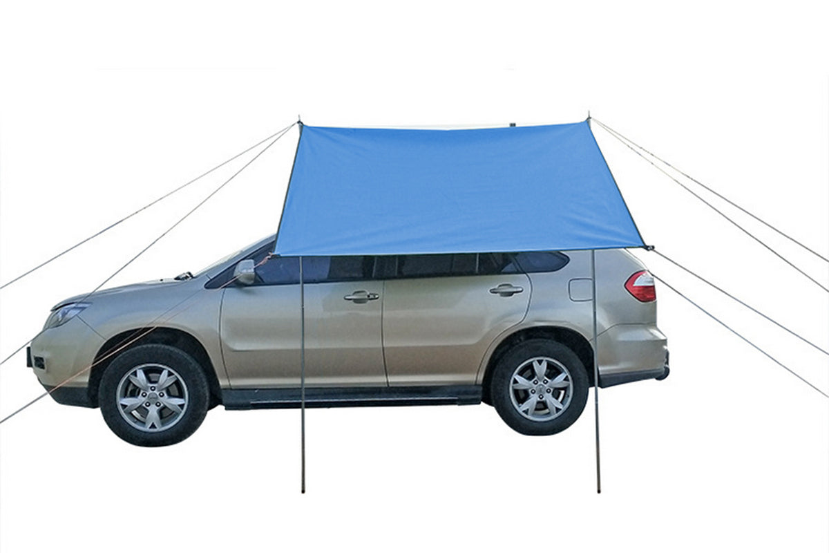 Portable Outdoor Camping Car Travel Tent Car Tailgate Shade Awning Canopy-Blue