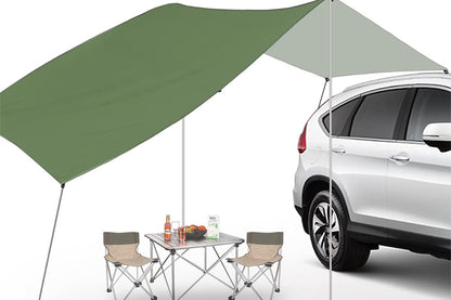 Portable Outdoor Camping Car Travel Tent Car Tailgate Shade Awning Canopy-Green