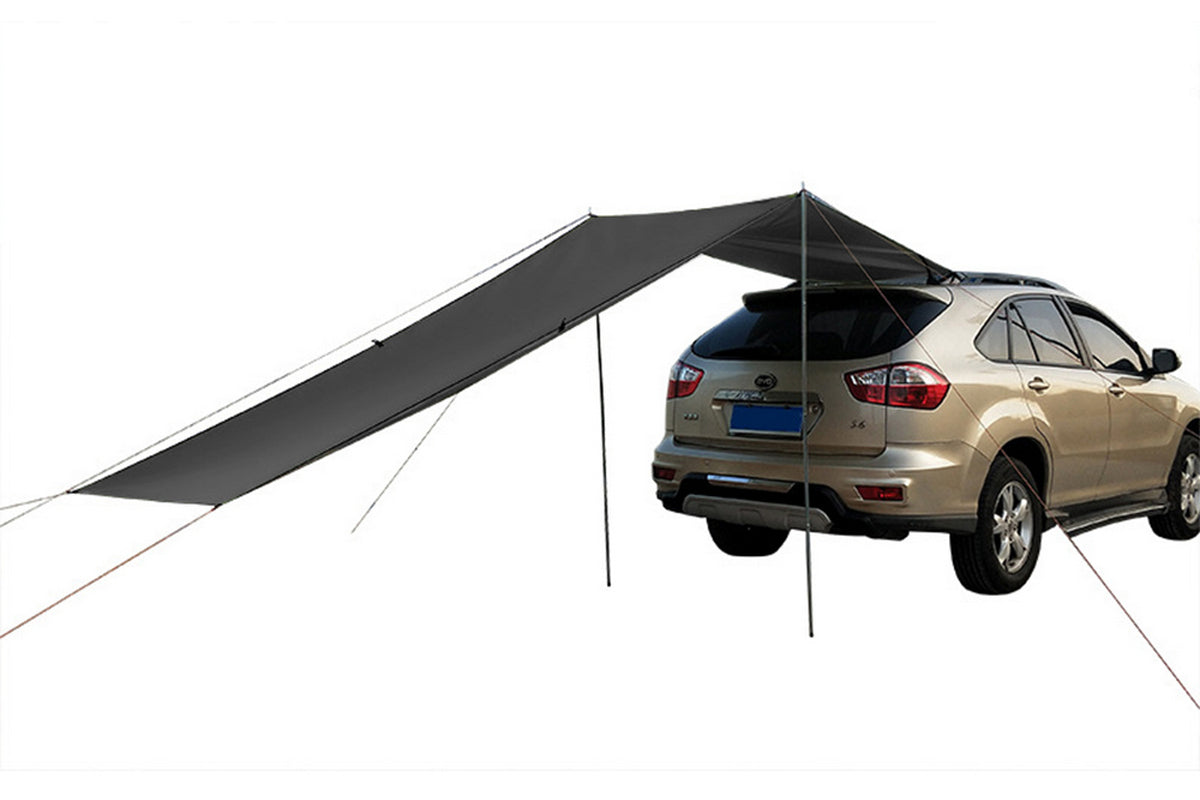 Portable Outdoor Camping Car Travel Tent Car Tailgate Shade Awning Canopy-Black