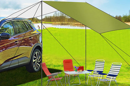 Portable Outdoor Camping Car Travel Tent Car Tailgate Shade Awning Canopy-Green