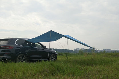 Portable Outdoor Camping Car Travel Tent Car Tailgate Shade Awning Canopy-Blue