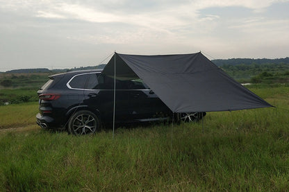Portable Outdoor Camping Car Travel Tent Car Tailgate Shade Awning Canopy-Black