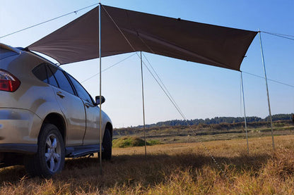 Portable Outdoor Camping Car Travel Tent Car Tailgate Shade Awning Canopy-Black