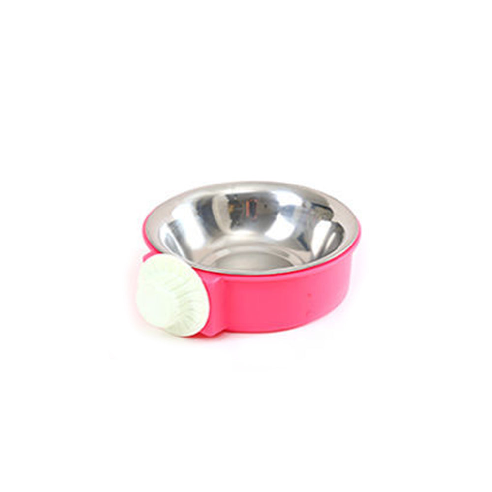 2 Pieces Pet Food Water Bowl Feeder - Blue Pink