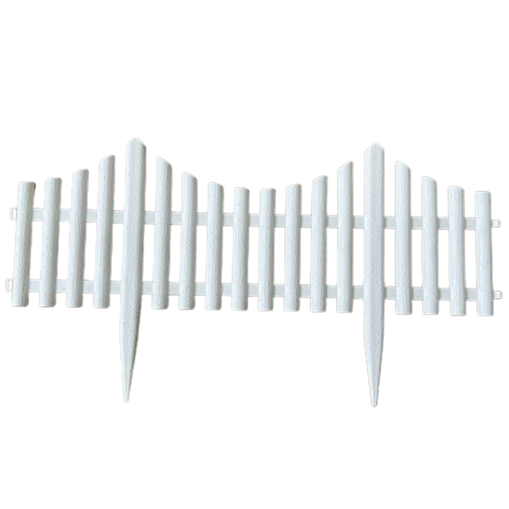 6 Pieces Plastic White Edgings Garden Picket Fence Landscape Flowerbeds Borders